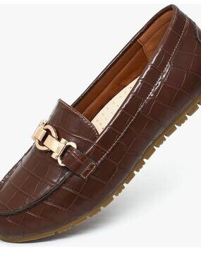 Women's Brown Leather Penny Loafers Size 8